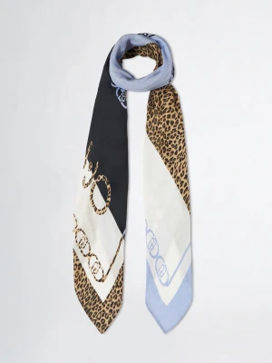 Liu Jo Animal Print Foulard Light Blue