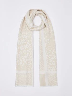 Liu Jo Animal Print Jacquard Stole With Logo Butter