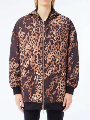 Liu Jo Animal Print Nylon Jacket Chocolate