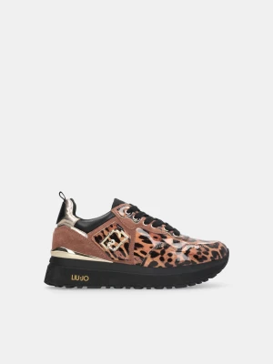 Liu Jo Animal Print Patent Leather Platform Sneakers
