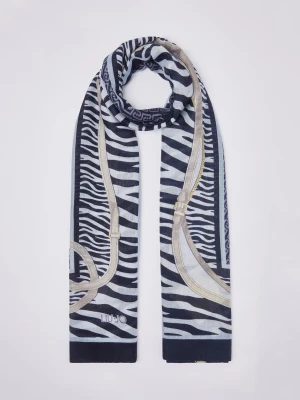 Liu Jo Animal Print Stole With Straps niebieski