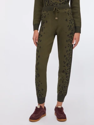 Liu Jo Animal-print Trousers Olive Green