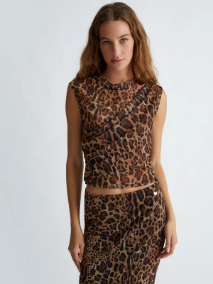 Liu Jo Animal-print Tulle Crop Top LIUJO