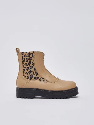 Liu Jo Ankle Boots With Detail Animal-print Sand