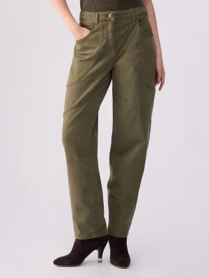 Liu Jo Trousers Baggy In Gabardine zielony