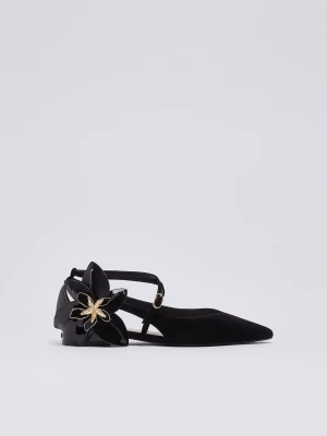Liu Jo Ballet Flats With Oversized Flower czarny
