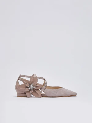 Liu Jo Ballet Flats With Oversized Flower Powder Pink