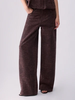 Liu Jo Balloon Jacquard Trousers brązowy