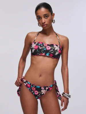 Liu Jo Bandeau Bikini Top And Bottom Floral Black