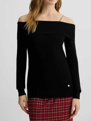 Liu Jo Bardot-neck Jumper With Gemstones LIUJO