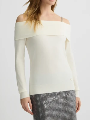 Liu Jo Bardot-neck Jumper With Gemstones LIUJO