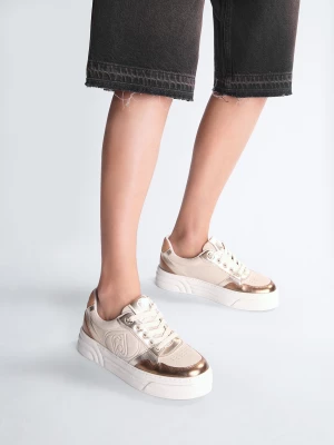 Liu Jo Beige Suede Platform Sneakers LIUJO