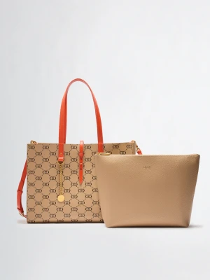 Liu Jo Beige Tote Bag With Monogram Logo LIUJO