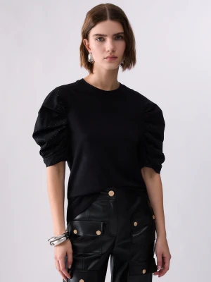 Zdjęcie produktu Liu Jo Bi-material T-shirt With Puff Sleeves