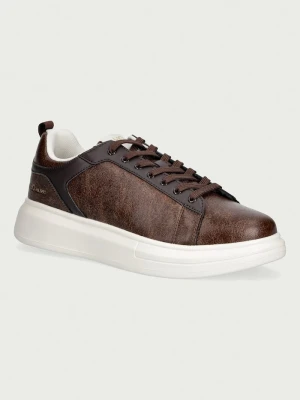 Liu Jo BIG 05 sneakersy męskie skórzane brązowy