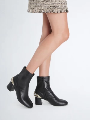 Liu Jo Black Ankle Boots With Bejewelled Gemstones LIUJO