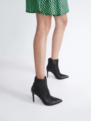 Liu Jo Black Ankle Boots With Gemstones LIUJO