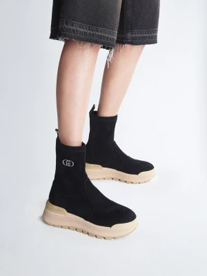 Liu Jo Black Ankle Boots With Logo LIUJO