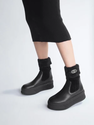 Liu Jo Black Ankle Boots With Warm Sock LIUJO