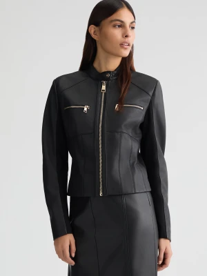 Liu Jo Black Leather Biker Jacket LIUJO