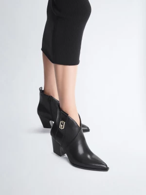 Liu Jo Black Leather Cowboy Boots LIUJO