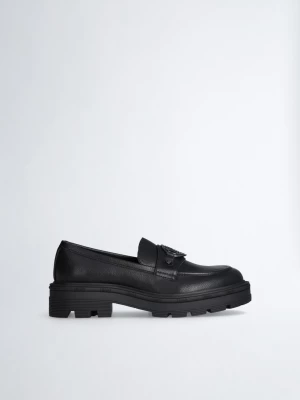 Liu Jo Black Loafers With Logo LIUJO