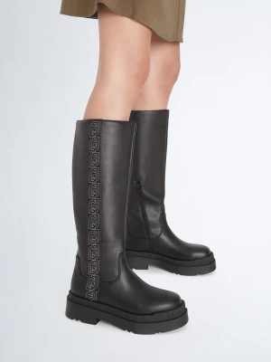 Liu Jo Black Platform Boots With Logo LIUJO