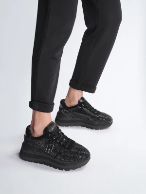 Liu Jo Black Sneakers With All-over Rhinestones LIUJO