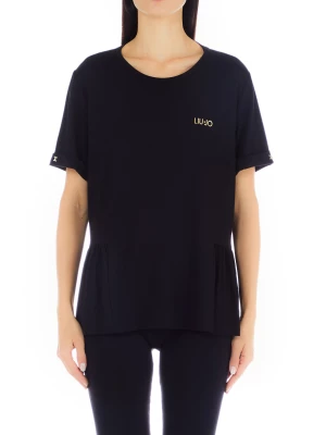 Liu Jo Black T-shirt With Gathering LIUJO