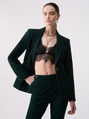 Liu Jo Blazer With Button Jewel Dark Green