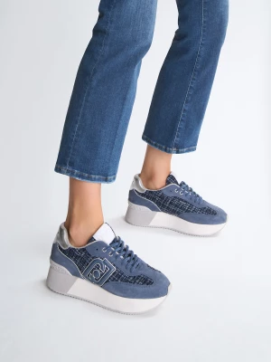 Liu Jo Blue Tweed Platform Sneakers LIUJO