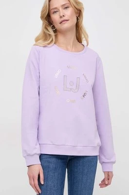 Liu Jo bluza damska kolor fioletowy z aplikacjąCHEAPER