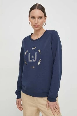 Liu Jo bluza damska kolor niebieski z aplikacją