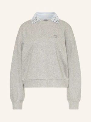 Liu Jo Bluza Nierozpinana Z Odpinanym Kołnierzem I Ozdobnymi Kamykami grau