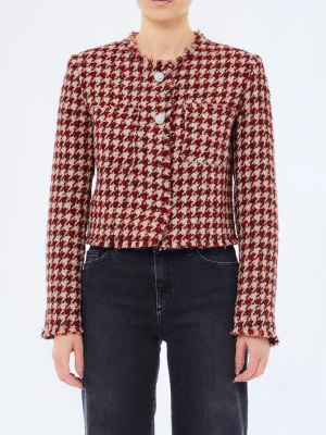 Liu Jo Bouclé Jacket With Jewel Buttons czerwony