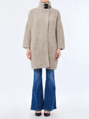 Liu Jo Coat In Knit Bouclé Dark Beige