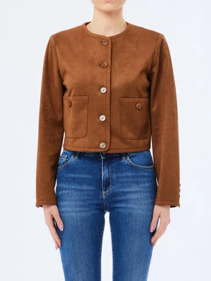 Liu Jo Boxy Microfiber Jacket Caramel