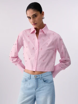 Liu Jo Boxy Shirt With Bejewelled Embellishment