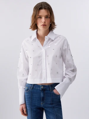 Liu Jo Boxy Shirt With Bejewelled Embellishment