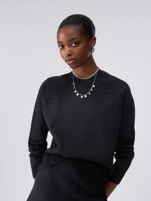 Liu Jo Knit Boxy With Details Woven czarny