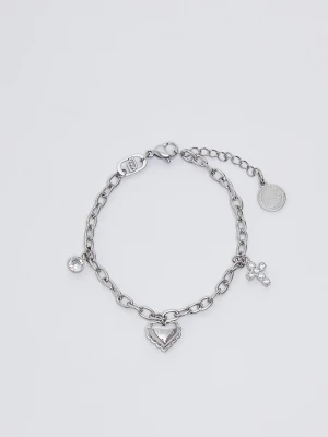 Liu Jo Bracelet With Heart And Cross srebrny