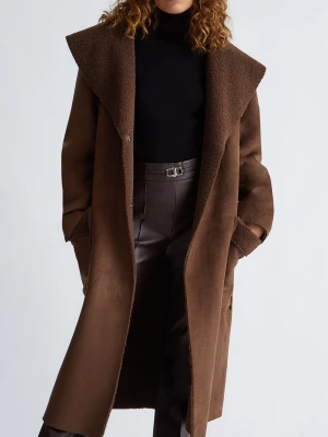 Liu Jo Brown Faux Shearling Coat LIUJO