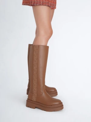 Liu Jo Brown Platform Boots With Logo LIUJO