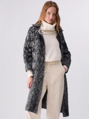 Liu Jo Coat Jacquard In Knit Brushed