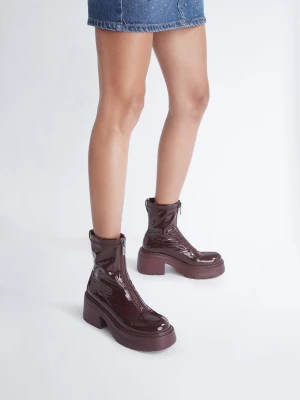 Liu Jo Burgundy Patent Leather Ankle Boots LIUJO