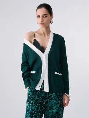 Liu Jo Cardigan Two-tone zielony