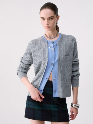 Liu Jo Cardigan With Jewel Buttons szary