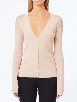 Liu Jo Cardigan With Lace Powder Pink