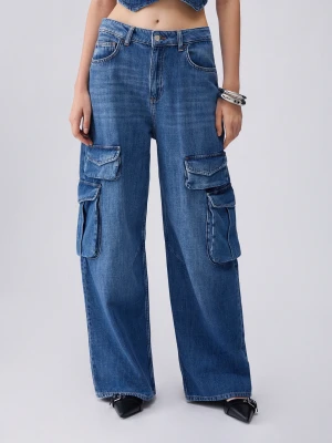 Liu Jo Cargo Jeans Dark Blue Denim
