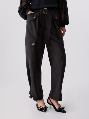 Liu Jo Cargo Trousers In Flannel czarny